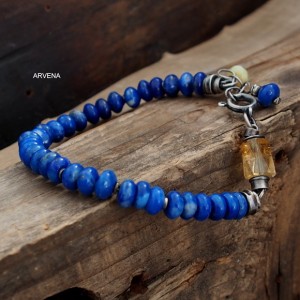 LAPIS  LAZULI ,CYTRYN- bransoletka