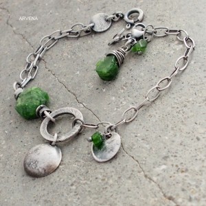 DIOPSYD - surowa bransoletka - REZERWACJA