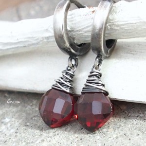 Granat - kolczyki 08