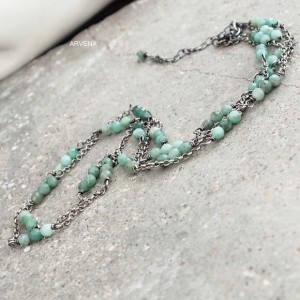 SZMARAGDY - mini naszyjnik