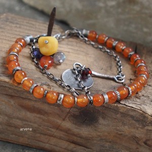 KARNEOL - bransoletka 07