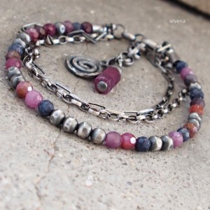 SZAFIRY,RUBINY - bransoletka 06