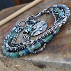 Szkło afgańskie - bransoletka 014