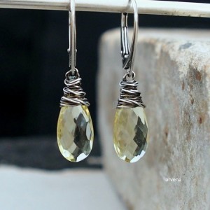 Kwarc cytrynowy  - kolczyki