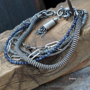 Szafiry,labradoryt - bransoletka