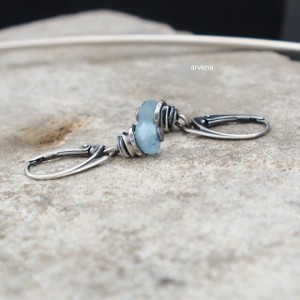 Mini akwamaryn - kolczyki 04