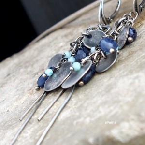 Szafiry,larimar - kolczyki 07