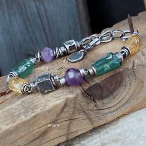 Szkło afgańskie,cytryn.... bransoletka 02