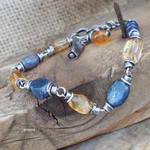 Szafir,kyanit.... - bransoletka 