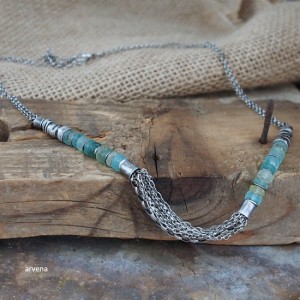 SZKŁO AFGAŃSKIE - naszyjnik 04