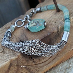 Szkło afgańskie - bransoletka 017