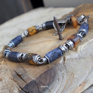 Szafiry & bursztyn - bransoletka 02