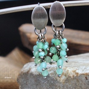 Chryzopraz - kolczyki %