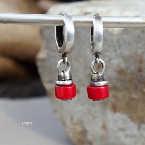  Mini koral - kolczyki 017