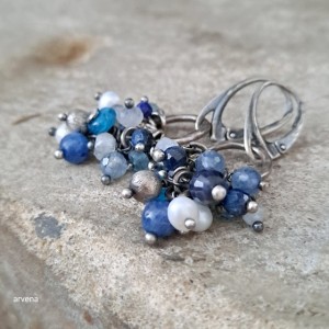Niebieski mix - kolczyki 02
