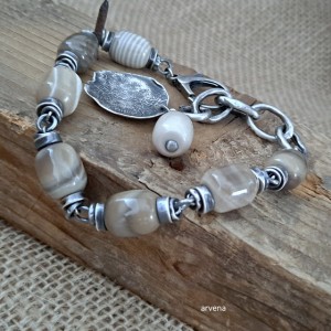 Krzemień pasiasty - bransoletka 03