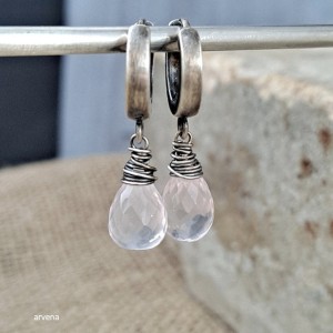 Kwarc różowy - kolczyki 03