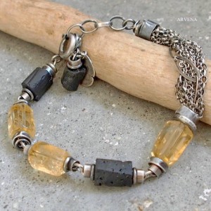 Turmalin, cytryn - bransoletka