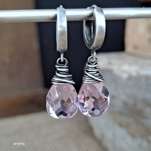 Kwarc różowy - kolczyki 04