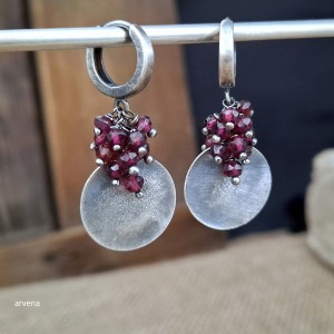 Granat - kolczyki 011