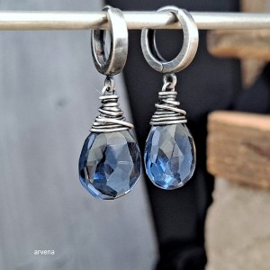 Kwarc "London blue" - kolczyki 04