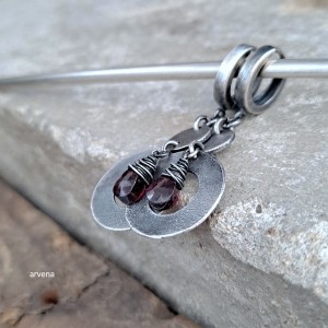 Granat - kolczyki 012