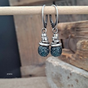 SZKŁO AFRYKAŃSKIE 03-zielone kolczyki