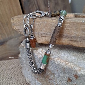 Bursztyn,chryzopraz - bransoletka 01