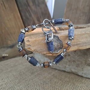 UNISEX Szafiry & bursztyn - bransoletka 03