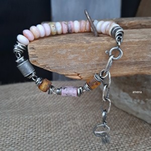 Opal,bursztyn... - bransoletka