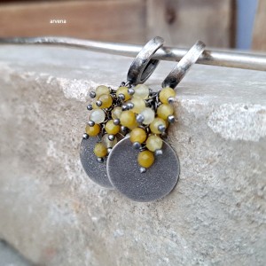 Opal żółty - kolczyki 01 - REZERWACJA