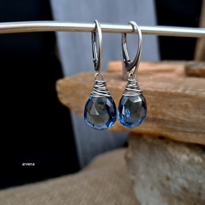 Kwarc "London blue" - kolczyki 06
