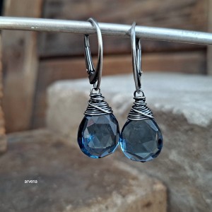 Kwarc "London blue" - kolczyki 08
