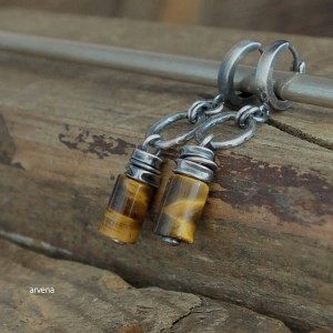 Tygrysie oko - kolczyki