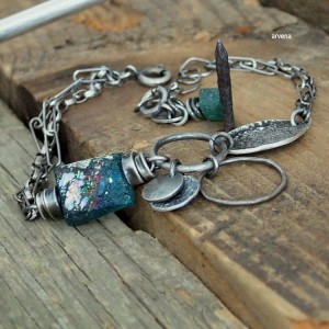 Szkło afgańskie - bransoletka 23