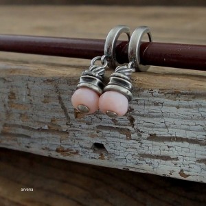 Opal różowy - kolczyki 01