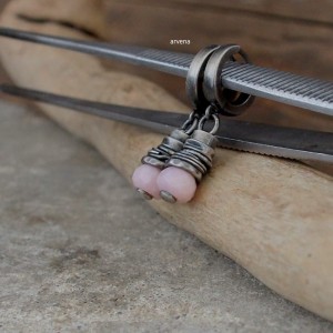 Opal różowy - kolczyki 02