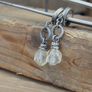 Kryształ górski z cytrynem - kolczyki