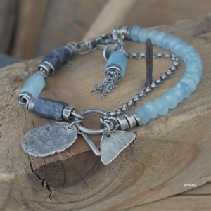 Szafir,akwamaryn - bransoletka 05