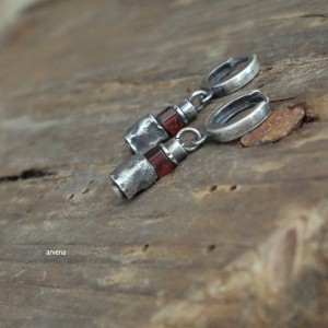 Granat - kolczyki 013