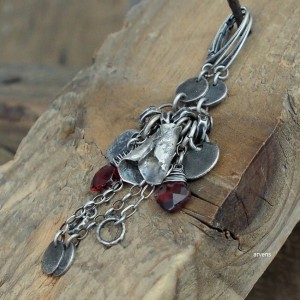 Granat - kolczyki 015