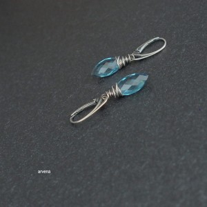 Kwarc "London blue" - kolczyki 