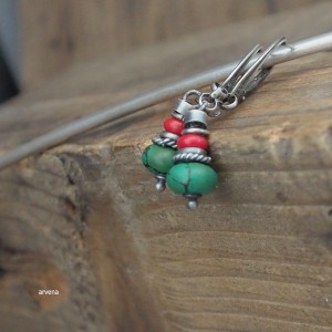 Turkus,koral - kolczyki 01