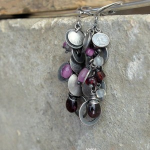 Granat,rubin... - kolczyki