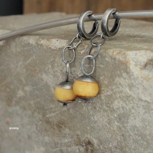 Bursztyn - kolczyki 028