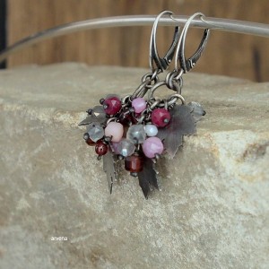 Granaty,rubiny... - kolczyki