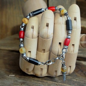 Bursztyn,koral... - bransoletka