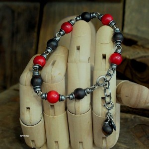 Bursztyn,koral -  bransoletka