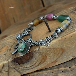 Bursztyn,rubin... - bransoletka