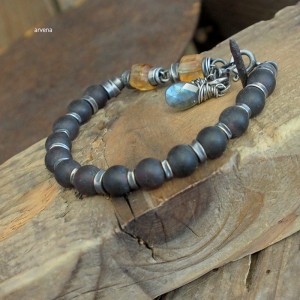 Bursztyn, cytryn UNISEX - bransoletka